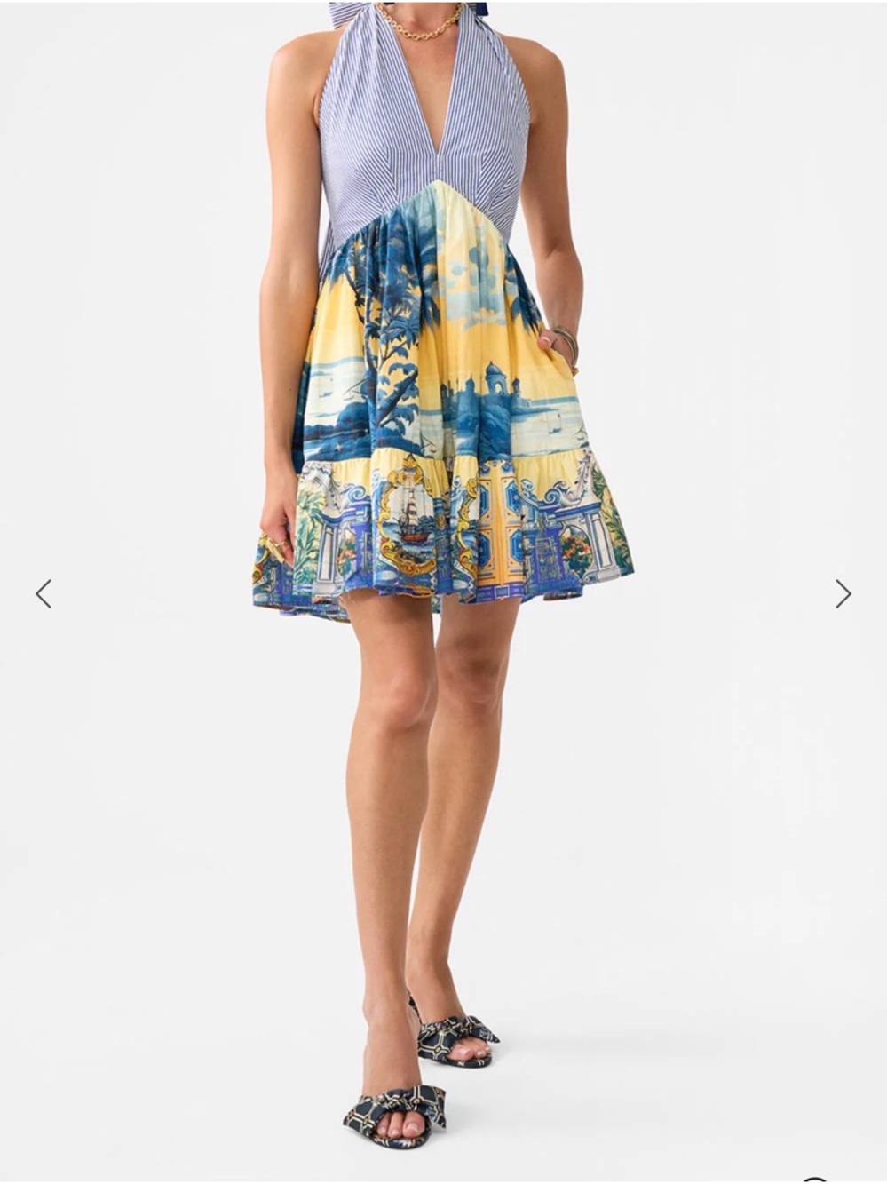 Camilla Ruffle Hem Halter Short Dress Song of Saint Anthony